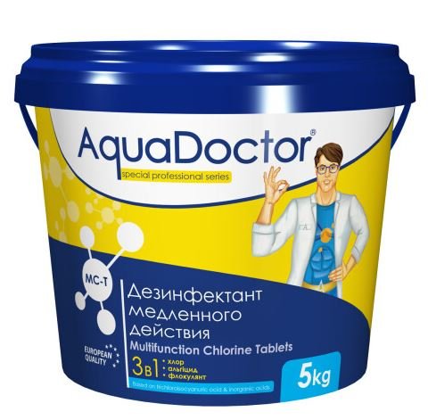 Комбинированная дезинфекция бассейна AquaDoctor MC-T в таблетках 200г